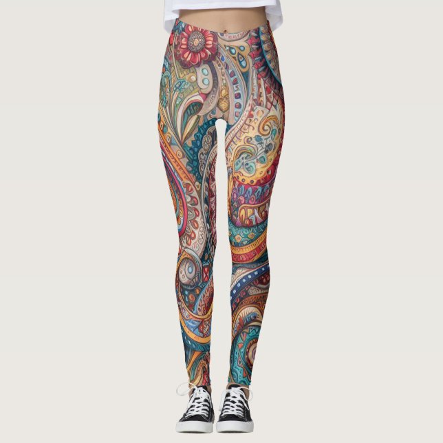 Bohemian Paisley no 7 Leggings (Front)