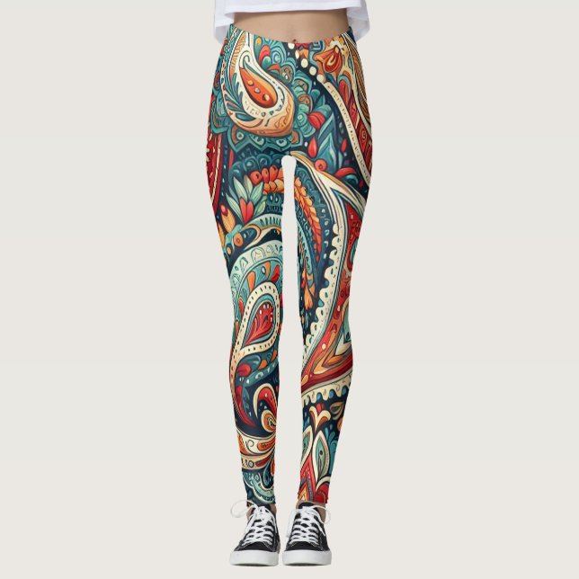 Bohemian Paisley no 8 Leggings (Front)