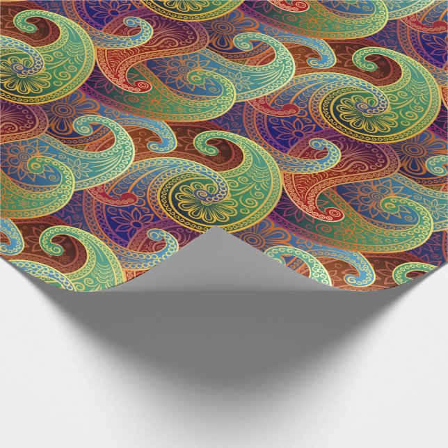 Bohemian Paisley Timeless Pattern Wrapping Paper (Corner)