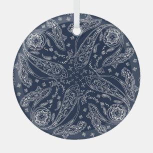 Bohemian Paisley Vintage Print Glass Tree Decoration