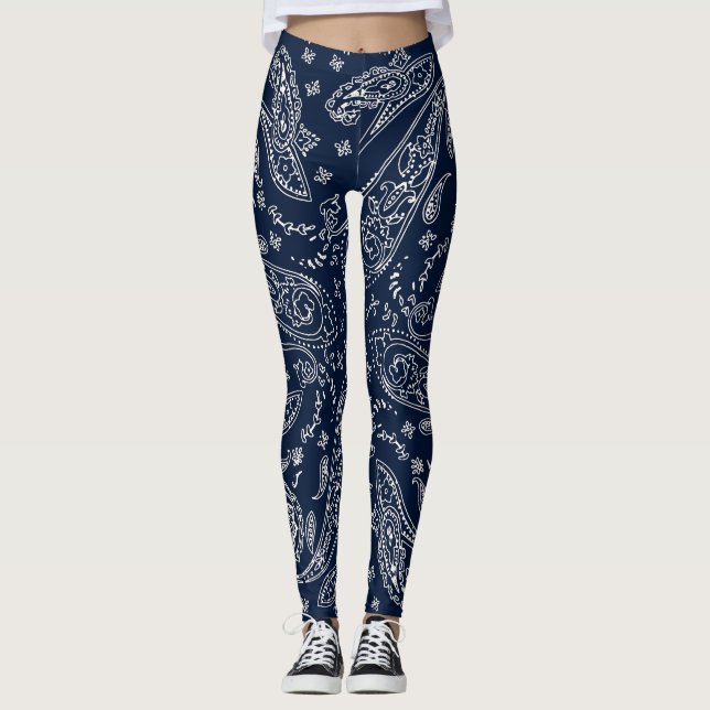 Bohemian Paisley Vintage Print Leggings (Front)