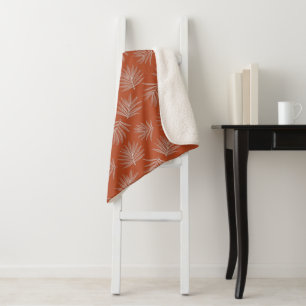Bohemian Palm Pattern Sherpa Blanket