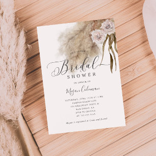 Bohemian Pampas Grass Bridal Shower  Invitation