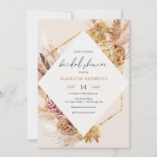 Bohemian Pampas Grass Bridal Shower Invitation