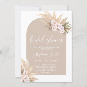 Bohemian Pampas Grass Bridal Shower Invitation