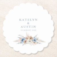 bohemian pampas grass dusty blue wedding