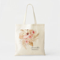 Bohemian Pampas Grass Floral Bridesmaid