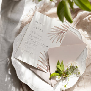 Bohemian Pampas Grass Wedding Invitation