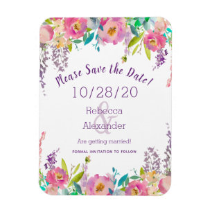 Bohemian Pastel Blush Pink Watercolor Magnet