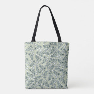Bohemian pastel floral pattern tote bag