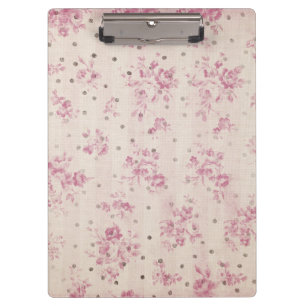 Bohemian pastel pink stripes floral polka dots clipboard