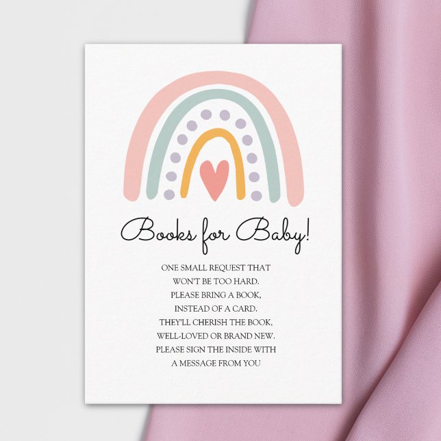 Bohemian Pastel Rainbow Baby Shower for a Girl Enclosure Card (Creator Uploaded)
