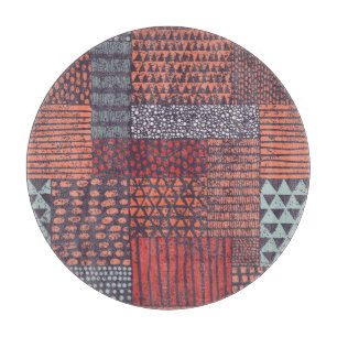 Bohemian patchwork: hand-drawn seamless design. cutting board