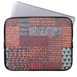 Bohemian patchwork: hand-drawn seamless design. laptop sleeve