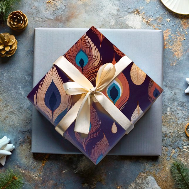 Bohemian Peacock Feather Gifts for Nature Lovers Wrapping Paper (Bohemian Peacock Feather Gifts for Nature Lovers Wrapping Paper)