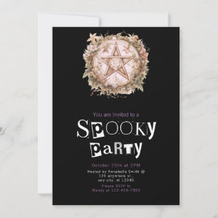 Bohemian Pentagram Witch Magick Halloween Party Invitation