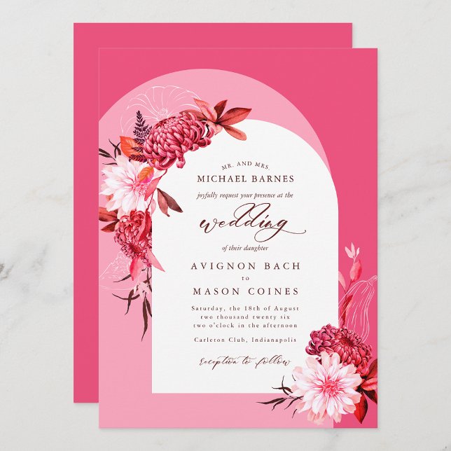 Bohemian Pink Fall Floral Arch Photo Wedding (Creator Uploaded)