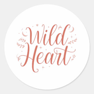 Bohemian Pink Script Typography Classic Round Sticker