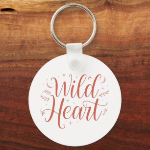 Bohemian Pink Script Typography Key Ring
