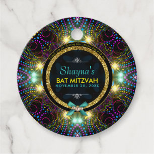 Bohemian Princess Pretty Lights Bat Mitzvah Favour Tags