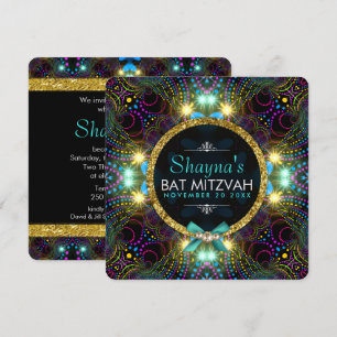 Bohemian Princess Pretty Lights Bat Mitzvah Invitation