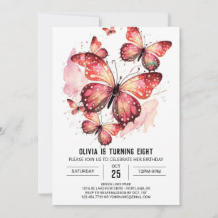 Bohemian Printable Butterfly Girl Birthday Invitation