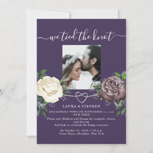 Bohemian Purple Wedding Reception Invitation