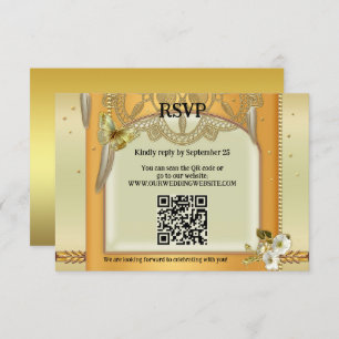 Bohemian QR Code Dreamcatcher Wedding RSVP Card