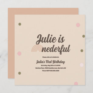 Bohemian Rainbow First Birthday Onederful Dots Card