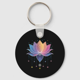 Bohemian Rainbow Lotus Flower Yoga Lotus Flower _1 Key Ring