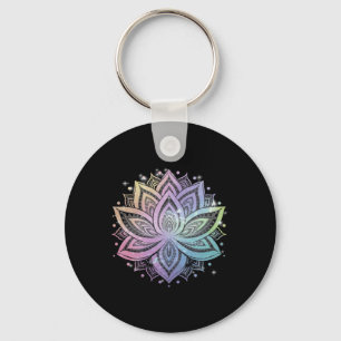 Bohemian Rainbow Lotus Flower Yoga Lotus Flower _2 Key Ring