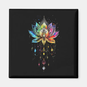 Bohemian Rainbow Lotus Flower Yoga Lotus Flower Magnet