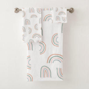 Bohemian rainbow pattern bath towel set
