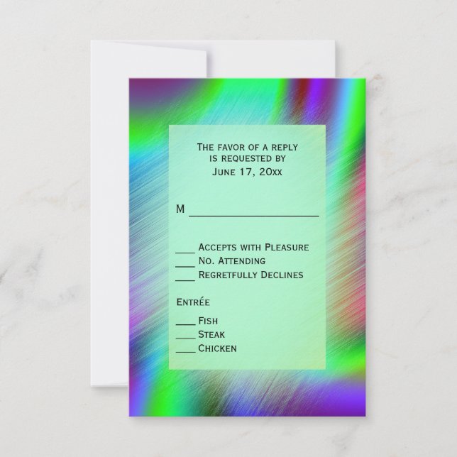 Bohemian Rainbow RSVP with Entrees Card (Front)