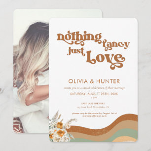 Bohemian Retro Photo Casual Wedding  Invitation