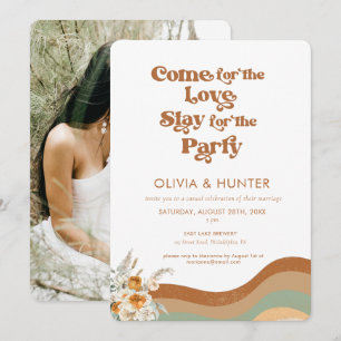Bohemian Retro Photo Casual Wedding Invitation