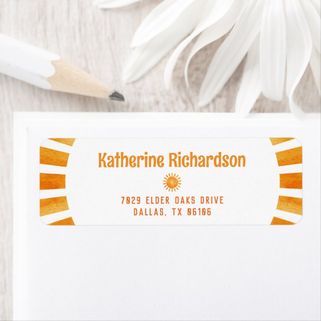 Bohemian Retro Sunshine Personalise Return Address (Insitu)