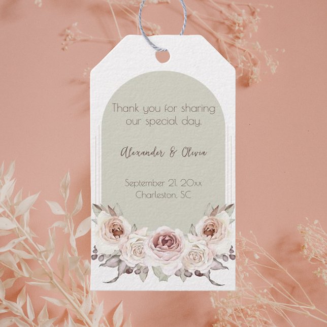 Bohemian Rose Arch Wedding Gift Tags (Bohemian Rose Arch Wedding Gift Tags)