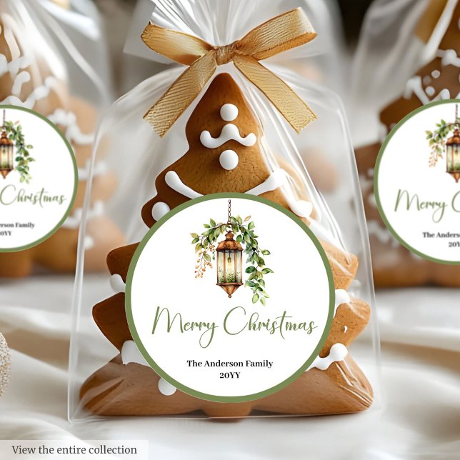 Bohemian Rustic Christmas Lantern Holiday Sticker (Bohemian Rustic Christmas Lantern Holiday Sticker)