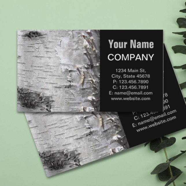 bohemian rustic country chic tree bark white birch business card (bohemian rustic country chic tree bark white birch business card)