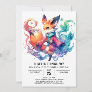 Bohemian Rustic Fox Birthday  Invitation