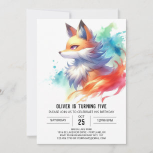Bohemian Rustic Fox Birthday  Invitation