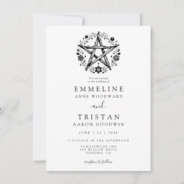 Bohemian Rustic Nature Pagan Wicca Wedding Invitation (Front)