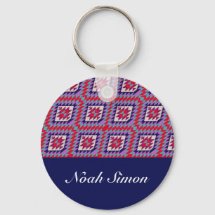 Bohemian seamless mosaic Colorful pattern Key Ring