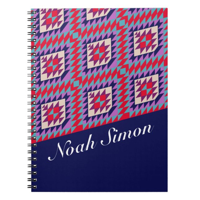 Bohemian seamless mosaic Colourful pattern Notebook (Front)