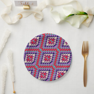 Bohemian seamless mosaic Colourful pattern Paper Plate