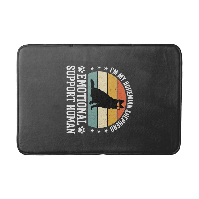 Bohemian Shepherd Emotional Support Human Dog Bath Mat (Front)