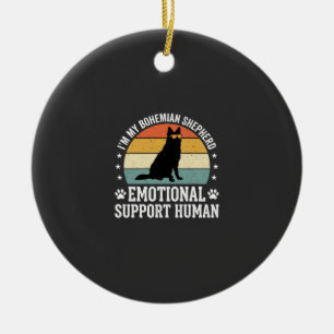 Bohemian Shepherd Emotional Support Human Dog Ceramic Tree Decoration