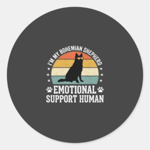 Bohemian Shepherd Emotional Support Human Dog Classic Round Sticker