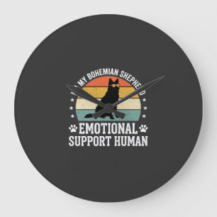 Bohemian Shepherd Emotional Support Human Dog Large Clock
